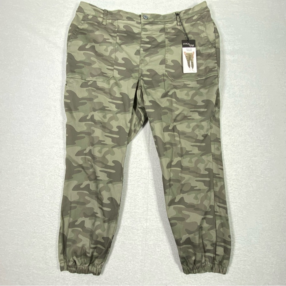 Stitch Star Pull On Camo Jogger Women's 2X Green Slim Fit Ankle Hi Rise NWT